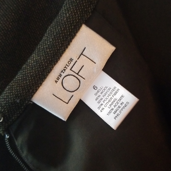 LOFT green wool straight skirt - Picture 3 of 7